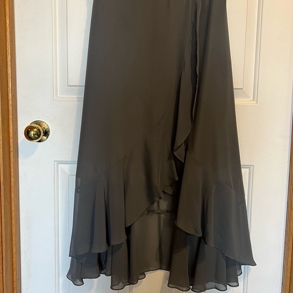 JJ House Women’s Lace Chiffon Ruffled High Low, Steel Grey Dress, #69 - Picture 9 of 16